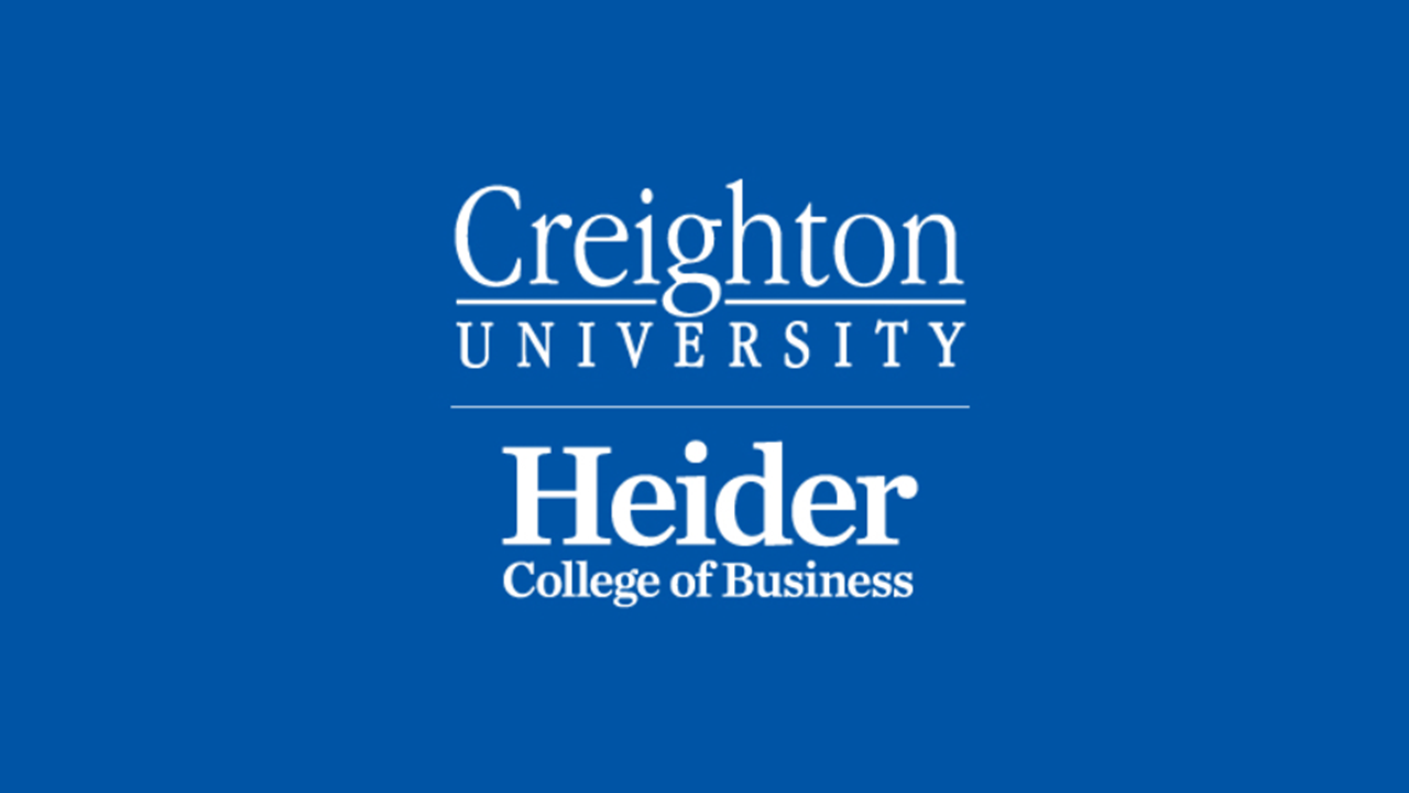 Sarpy County branding, SEO, digital marketing agency Wandering Eye portfolio piece displays an image containing the Creighton Heider College of Business logo.