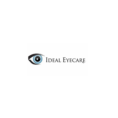 Sarpy County branding, SEO, digital marketing agency Wandering Eye portfolio piece displays an image containing the Ideal Eyecare logo.