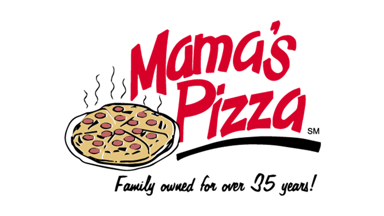 Sarpy County branding, SEO, digital marketing agency Wandering Eye portfolio piece displays an image containing the Mama's Pizza logo.