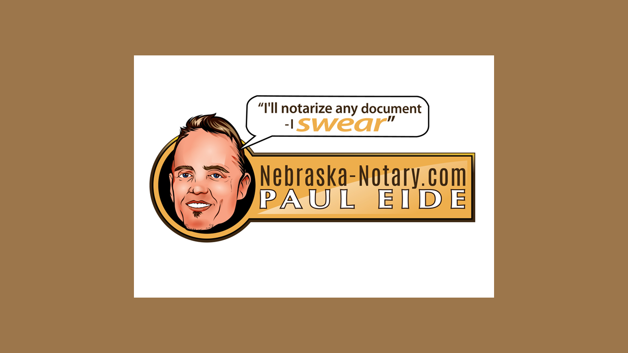 Sarpy County branding, SEO, digital marketing agency Wandering Eye portfolio piece displays an image containing the Nebraska Notary logo.