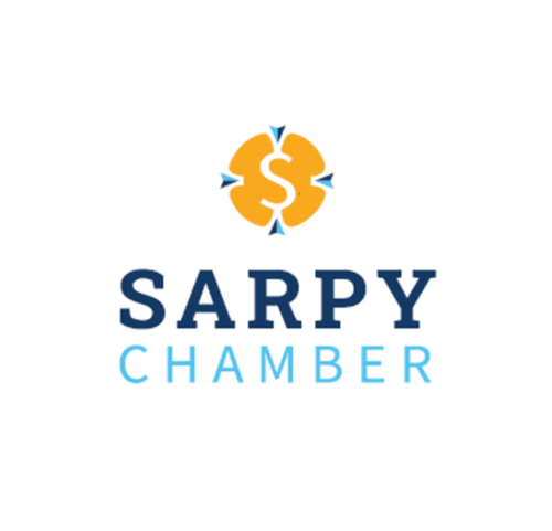 Sarpy County branding, SEO, digital marketing agency Wandering Eye portfolio piece displays an image containing the Sarpy Chamber logo.